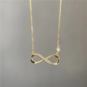 Authentic 1/10Ct Round Cut Natural Moissanite Love Infinity Pendant 14K Yellow Gold Plated