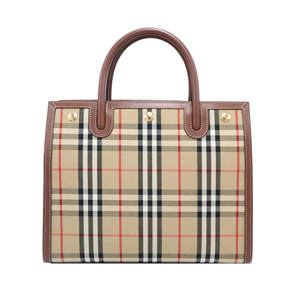 【BURBERRY】CHECK TOTE BAG SMALL Burberry Small Check Tote Bag | Neutrals | FARFETCH