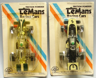 Zee Toys  2 Lotus -72 LeMans Racing Cars Friction Powered - Vintage 1981 New