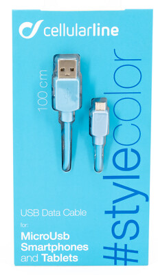 Cellularline Micro USB Kabel Datenkabel Ladekabel 100 cm Smartphone Tablet 436