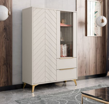 Standvitrine Draban 2D2SZ Vitrine mit Schubladen Vitrinenschrank Kollektion M24