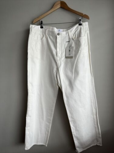 John Lewis AND/OR Santa Monica Straight Leg Distressed White Jeans UK 36R BNWT - Picture 7 of 15