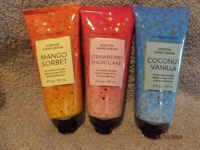 Scented Hand Creams--Mango/Strawberry/Coconut--Set of 3--New