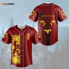 Harry Potter Gryffindor House Baseball Jersey Harry Potter Movie Fan