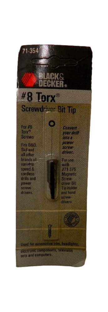 Black & Decker 71-354 #8 Torx Screwdriver Bit for Precision Fastening