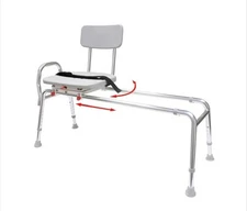 EAGLE HEALTH 77692 Swivel Sliding Transfer Bench Extra Long 48"-49" NEW