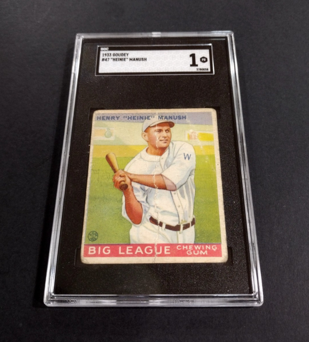 1933 GOUDEY HENRY (HEINIE) MANUSH #47 SGC 1