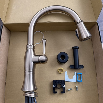 #ad Delta Cassidy Kitchen Faucet Lumicoat Champagne Bronze Excellent Condition $450.00