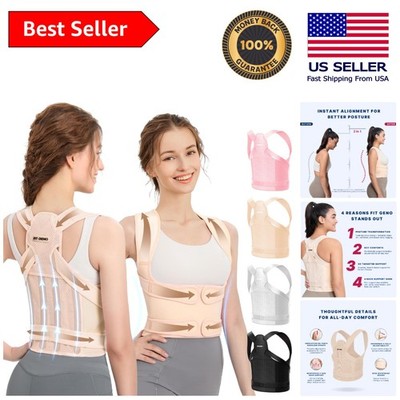 Adjustable Back Brace Posture Corrector for Men & Women - Size M for Pain Relief