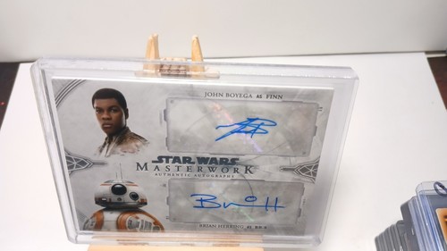 2018 Topps Star Wars Masterwork Dual Auto Boyega as Finn & Herring as BB-8 45/50 - Picture 2 of 5