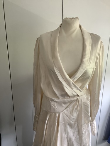 Zimmermann Cream Silk Satin Wrap Dress Tie