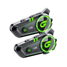 Motorcycle Helemt Intercom Headset,C50 2 Riders Intercom with IP67 ... Fast Ship