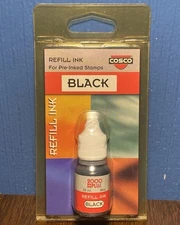 COSCO Refill Ink For Pre-Inked Stamps - Black 2000 Plus 0.35 Oz, NEW NOS