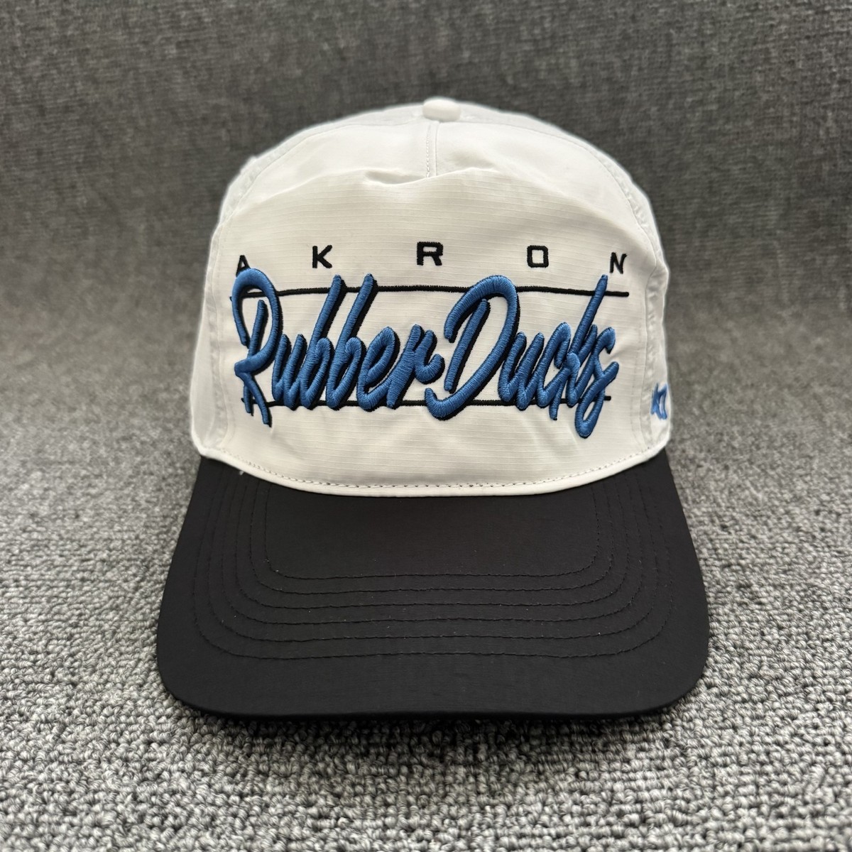 '47 Brand Akron RubberDucks Baseball Cap Snapback White Black Hat Retro