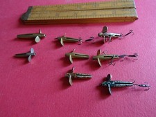 6x SMALL VICTORIAN WILLIAM BARTLEET & SON SLOTTED DEVON MINNOWS + 2 SIMILAR