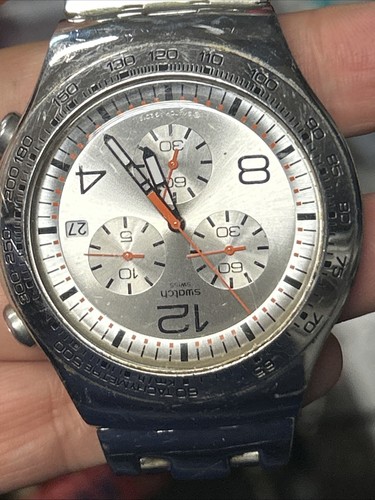 Swatch Irony Silverish Cronografo Uomo Quarzo YVS405G Usato - Foto 10 di 12