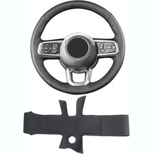 For Jeep Wrangle 2018-2022 Steering Wheel Cover Hand-Stitching Leather Wrap