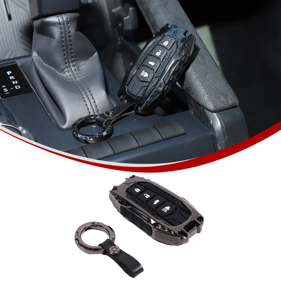 Para Toyota Tacoma 2024+/Toyota Tundra 2022+ Negro Zinc Llave Coche Alarma Llavero Cubierta Foto 2 de 4