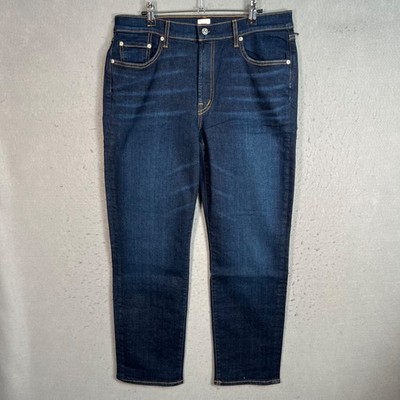 Edwin Womens Size 31 Blue Dark Wash Slim Straight Jeans Cotton Blend Denim