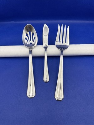 Gorham FAIRVIEW Stainless Serving Set Glossy 18/10 Silverware Flatware Lot Of 3
