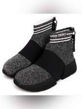 NWT DKNY K209 Reflective Knit Sock Sneakers Women s Size 8 Slip-On with Box