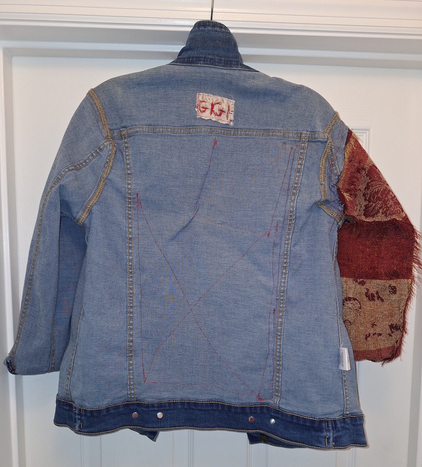 Boho GIGI Denim Jacket Customized Patchwork Tapes… - image 10