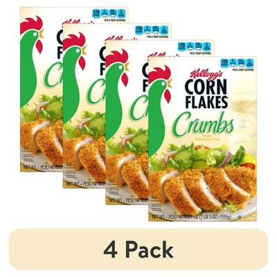 (4 pack) Kellogg's Corn Flakes Original Crumbs, 21 oz