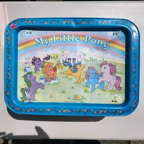 *Rare* Vintage My Little Pony 🌈 80’s Folding Metal Dinner Tray Set Of 2 MLP - Picture 5 of 9