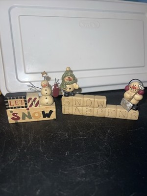 Blossom Bucket x 2 Snowmen Shelf Sitters By  Suzi & B Lloyd