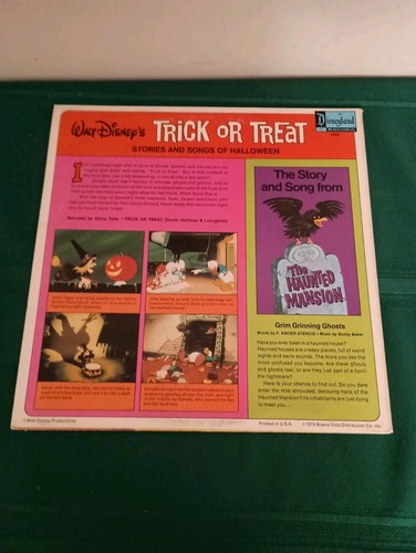 WALT DISNEY Trick Or Treat RARE 1974 Disneyland LP w/ MASKS  Halloween VINTAGE - Picture 3 of 19
