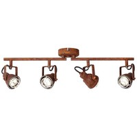 Brilliant Lampe Bente Spotrohr 4Flg Rostfarbend | 4X PAR51, GU10, 4W, Geeignet F