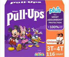 Huggies Pull-Ups Plus Training Pants Unisex 3T-4T 32-40lbs 116 Count Brand New