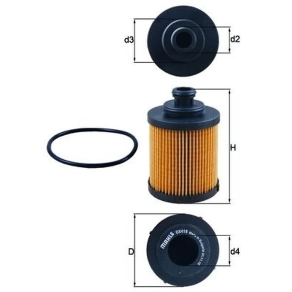 ÖLfilter Mahle OX 418D FüR Fiat Opel Lancia Ford Alfa Romeo Fiorino Qubo Idea-image