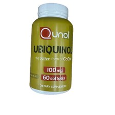 Qunol Mega CoQ10 Ubiquinol Softgels 100mg 60 Count, Exp 07/2027
