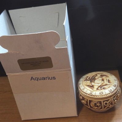 4 Cast Giftware Zodiac Trinket Box Aquarius