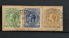 FALKLAND ISLANDS SG 60,63,65 3X STAMPS USED ON PIECE FINE USED