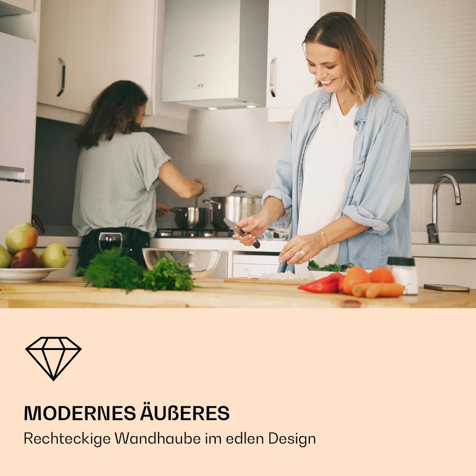 Dunstabzugshaube Wandhaube 40 cm 559 m³/h Umluft Abzugshaube LED Design Silber - Bild 2 von 4