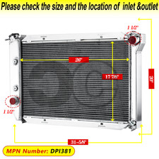 3-row Aluminum Radiator Fits 1971-73 Ford Mustang Fairlane Torino Ltd Cougar V8