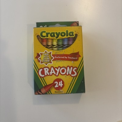 Box of 24 RETIRED Crayola Crayons Mostly Unused in SURPRISE Colors