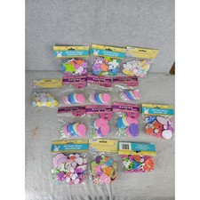 Easter Foam Stickers Craft Supplies Bulk Lot Bunnies Eggs Flowers Butterflies