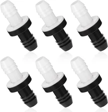 6 PCS Inline Vacuum Barbed Check Valve, 3/8" 10Mm One Way Inline Check Valve Bra