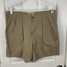 Woolrich Men's Beige Khaki Chino Front Side Cargo Shorts Size 36