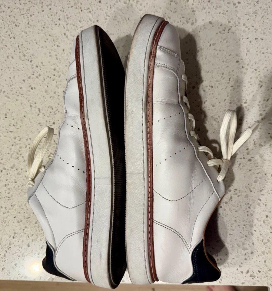 Zapatilla deportiva Allen Edmonds Alpha con cordones para hombre 11 EEE extra ancha de cuero blanco informal Foto 3 de 4