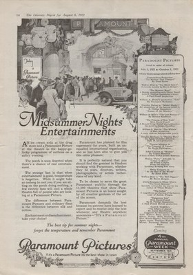 1921 Paramount Pictures Movie Film Midsummer Nights Cinema 1920s Print Ad