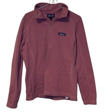 Patagonia Women's Sweater Top Micro D 1/4 Zip Fleece Pullover Pale Pink Small
