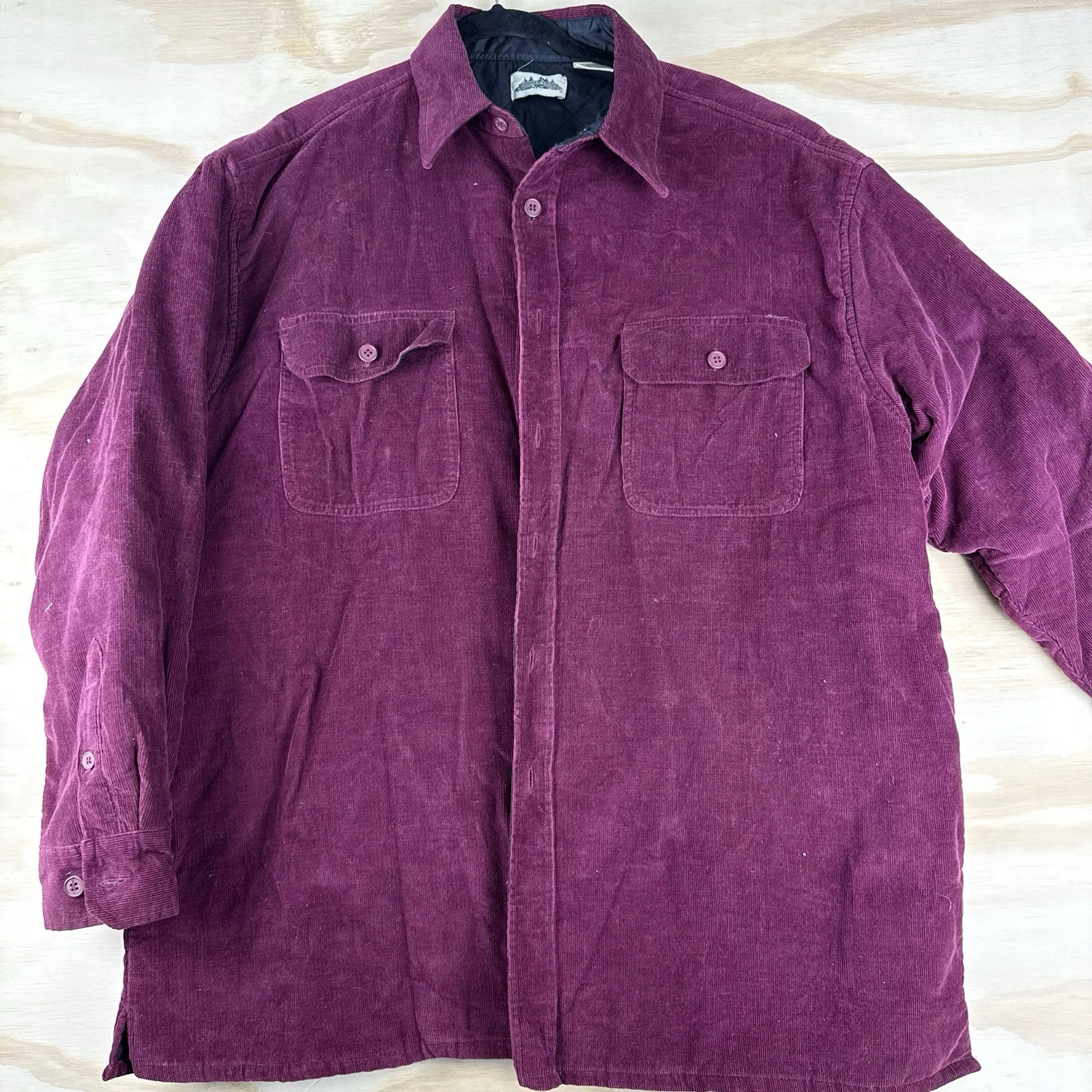 Timber Trail Men Brick Red Corduroy Insulated Shirt Jacket Size XL Lumberjack