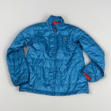 Patagonia Kids Size 12 Nano Puff Brick Quilt Jacket Blue Youth Lightweight Sz L
