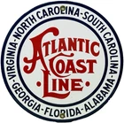 VINTAGE ATLANTIC COAST LINE PORCELAIN SIGN GAS STATION PUMP PLATE MOTOR OIL