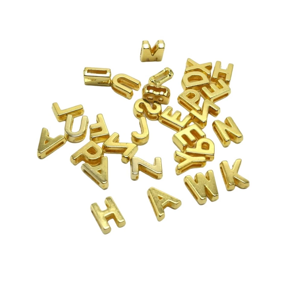 Dijes de letras acrílicas con cuentas diapositivas del alfabeto de la A a la Z 200/400 piezas para muñeca plana de 8 mm Foto 3 de 4