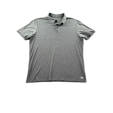Vuori Strato Tech Polo Shirt Sz L Grey Green Performance Stretch Golf Work V188
